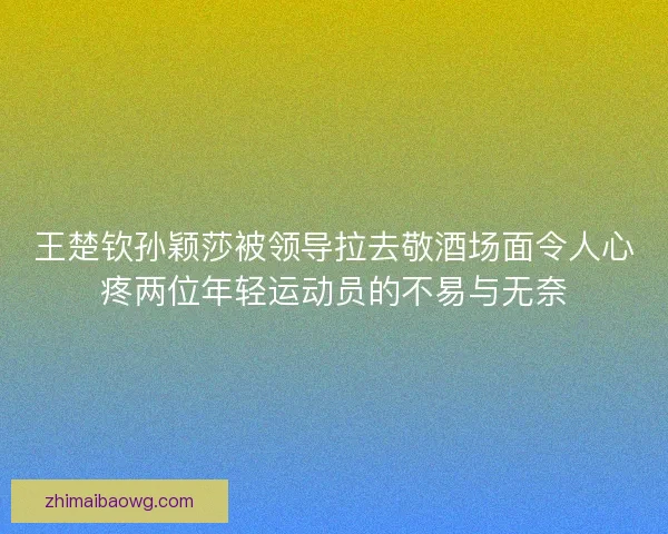 王楚钦孙颖莎被领导拉去敬酒场面令人心疼两位年轻运动员的不易与无奈