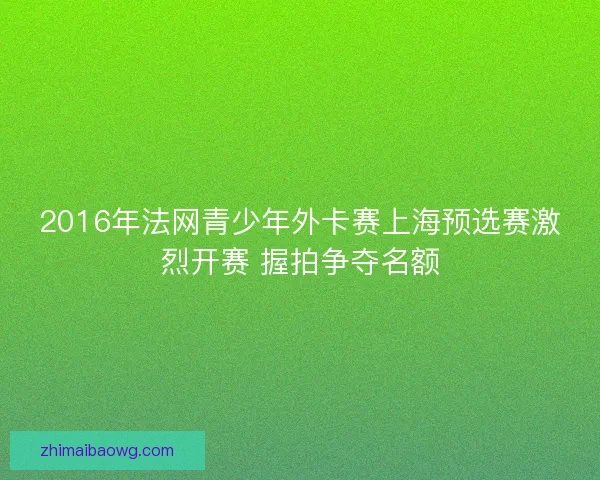 2016年法网青少年外卡赛上海预选赛激烈开赛 握拍争夺名额