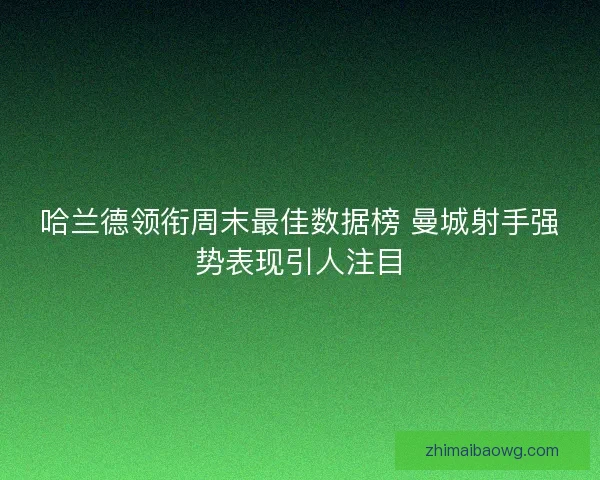 哈兰德领衔周末最佳数据榜 曼城射手强势表现引人注目