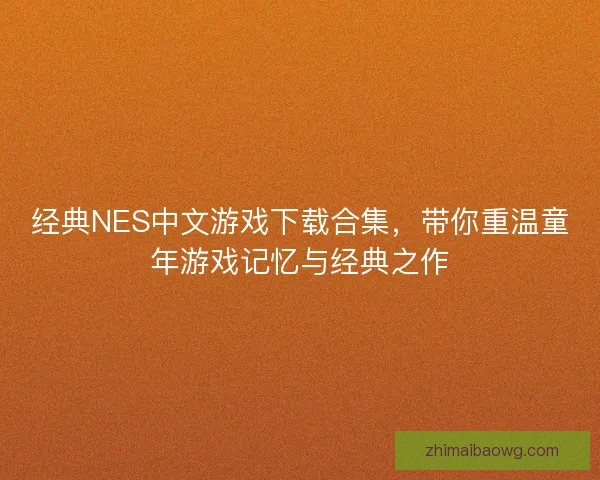 经典NES中文游戏下载合集，带你重温童年游戏记忆与经典之作