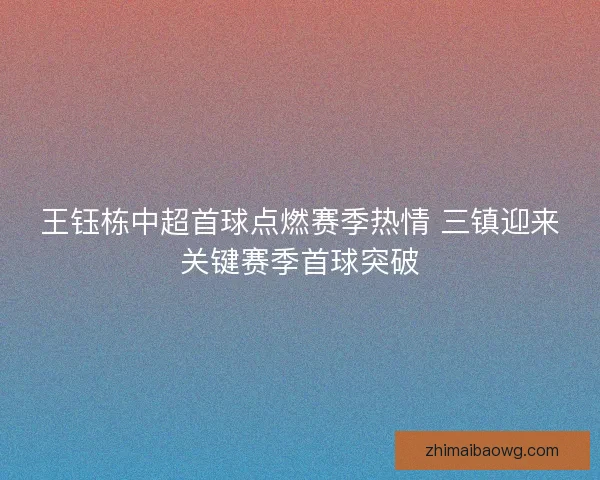 王钰栋中超首球点燃赛季热情 三镇迎来关键赛季首球突破