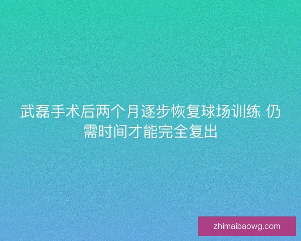 武磊手术后两个月逐步恢复球场训练 仍需时间才能完全复出