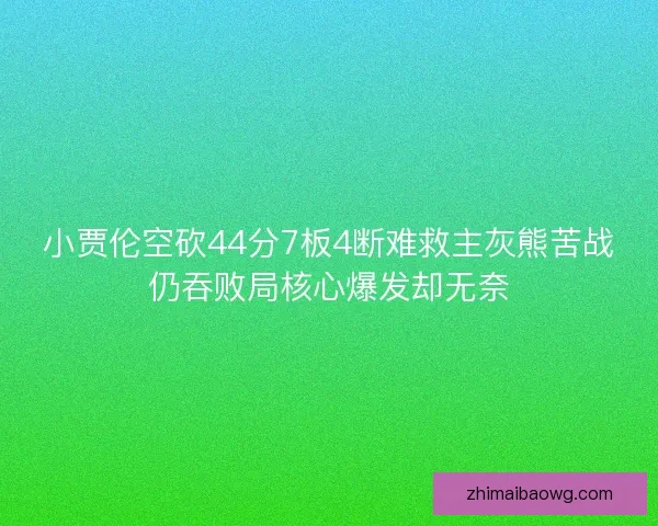 小贾伦空砍44分7板4断难救主灰熊苦战仍吞败局核心爆发却无奈 小贾伦空砍44分7板4断难救主灰熊苦战仍吞败局核心爆发却无奈